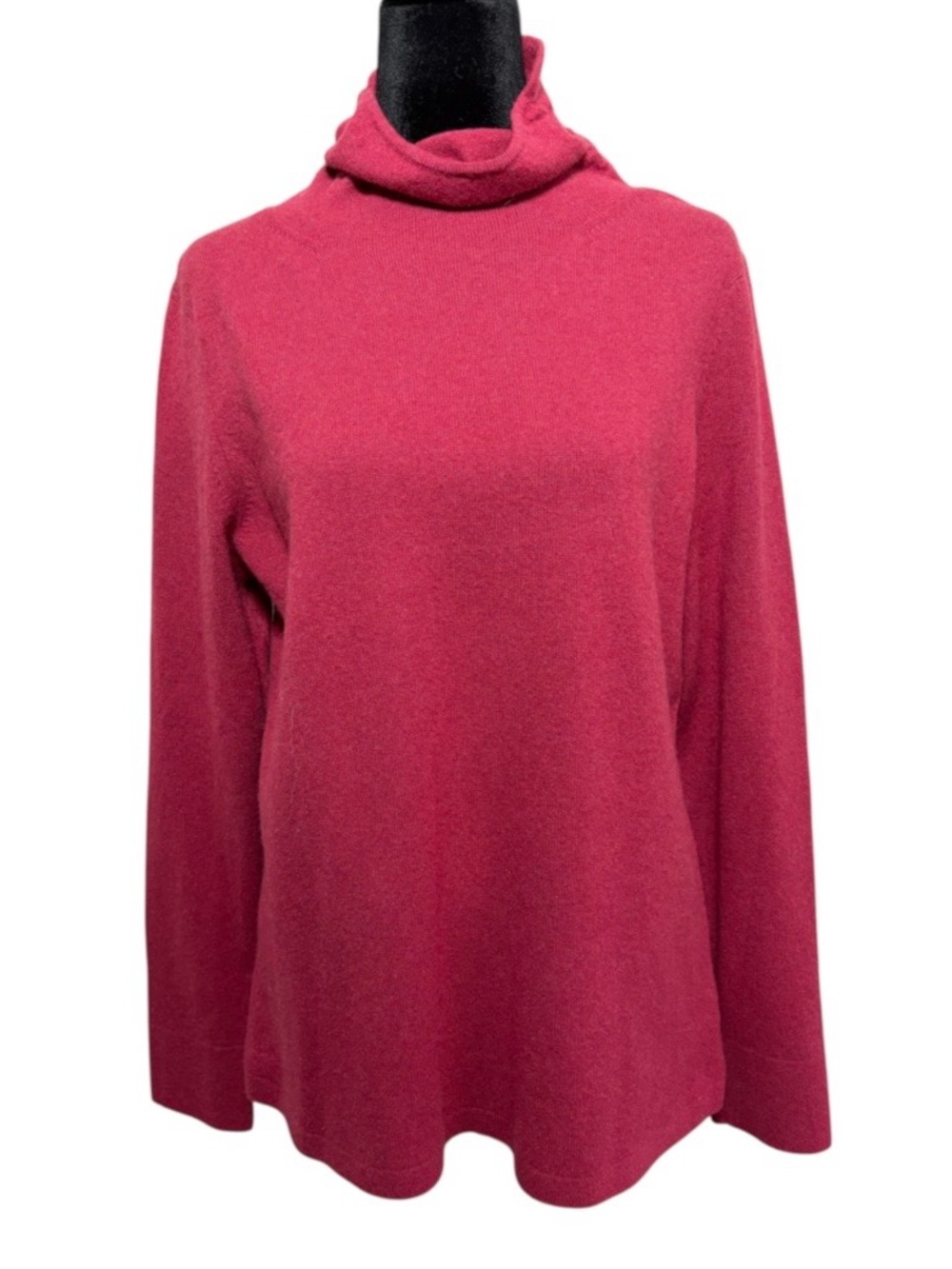 Nordstrom 100% Cashmere Mock Neck Sweater Red Burgundy